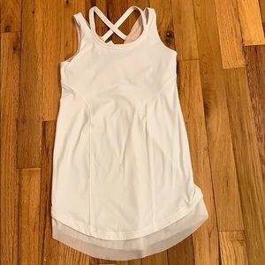 Size 7 white kids ivivva workout shirt w no stains